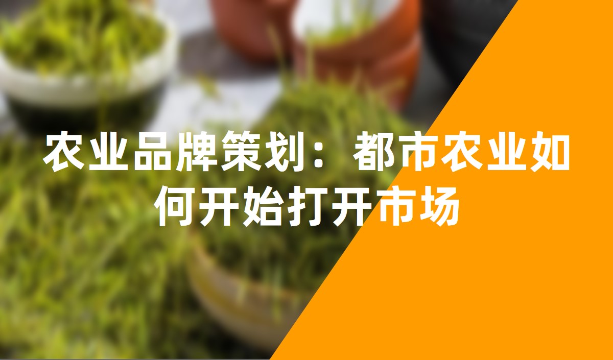 農(nóng)業(yè)品牌策劃：都市農(nóng)業(yè)如何開始打開市場(chǎng)